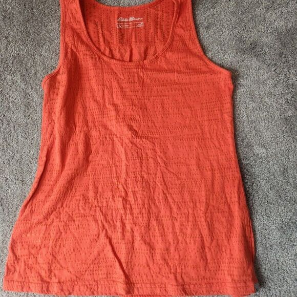 Eddie Bauer Womens Tank Top Size Medium Orange Lightweight Breathable - Picture 1 of 5
